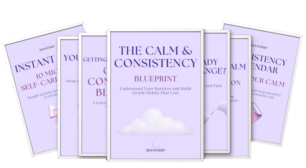 Mockup of the Calm and Consistency Toolkit digital guides and planners