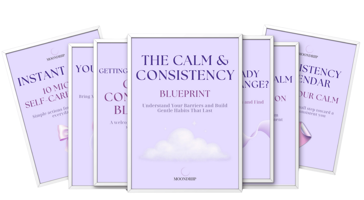 Mockup of the Calm and Consistency Toolkit digital guides and planners