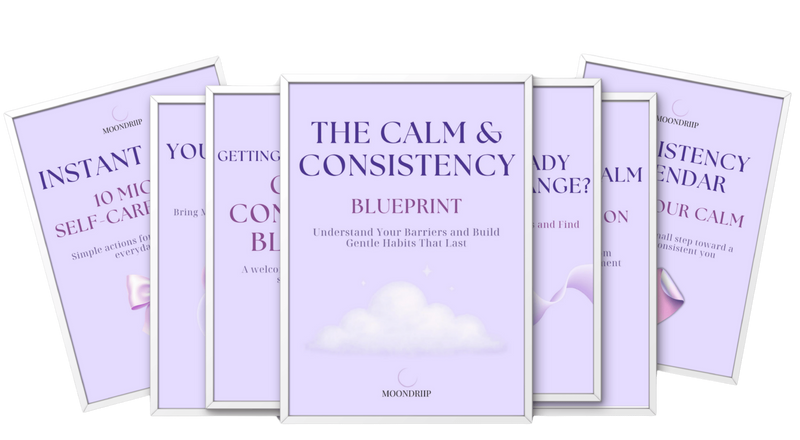 Mockup of the Calm and Consistency Toolkit digital guides and planners